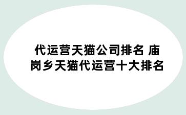 代运营天猫公司排名 庙岗乡天猫代运营十大排名